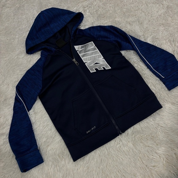 Nike Zip Up Hoodie - Game Royal Heather Blue - youth size 6 - Picture 11 of 11